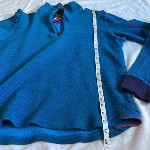 Robert Graham Pull Over Half Zip Long Sweater In Blue Size S - Picture 3 of 8